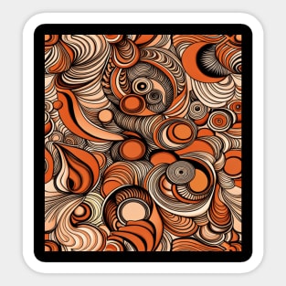 Modern Peach Orange Abstract Pattern Sticker